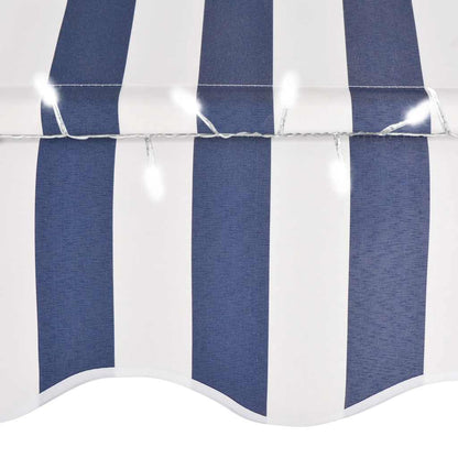 Toldo Manual Retráctil Con Led Azul Y Blanco 350 Cm_4