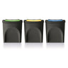 Set De 3 Cubos De Basura Keden Sortibox 100% Plástico Reciclado, Negro, Volumen 3x25l