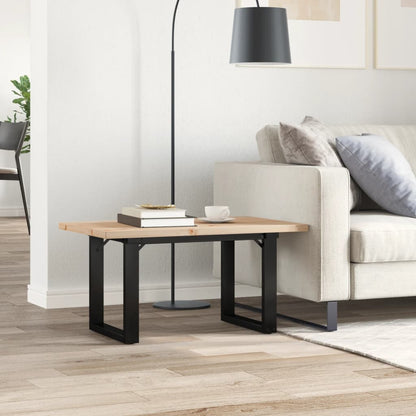 Mesa De Centro Marco O Madera Maciza Pino Y Acero 80x50x40,5 Cm_1