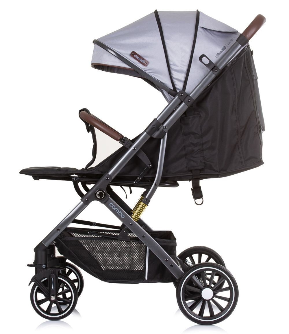 Silla De Paseo Compacta Hasta 22 Kilos Combo Silver Grey_2