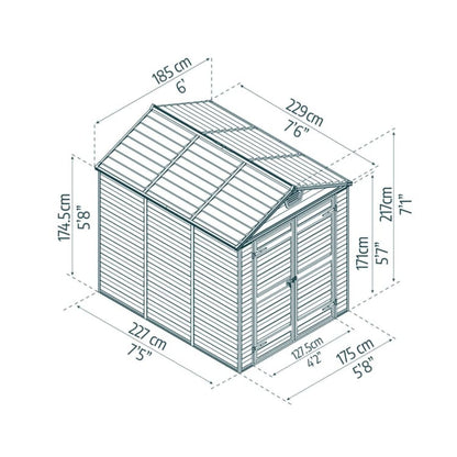 Canopia Skylight Caseta De Jardín Policarbonato 229X185X217 cm Tostado