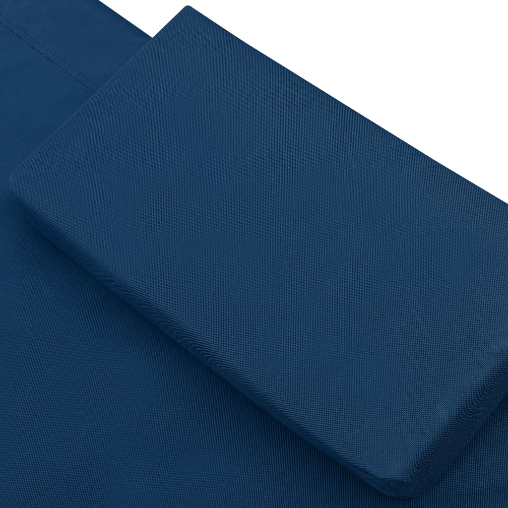 Tumbona De Jardín Con Toldo Y Cojín Azul_4