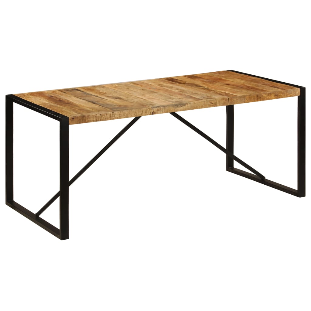 Mesa De Comedor De Madera Maciza De Mango Rugosa 180 Cm_0
