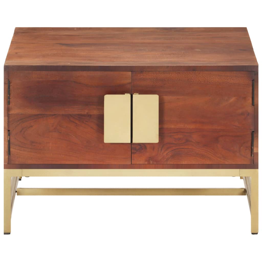 Mesa De Centro Madera Maciza De Acacia Marrón Miel 67x67x45 Cm_0