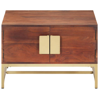 Mesa De Centro Madera Maciza De Acacia Marrón Miel 67x67x45 Cm_0