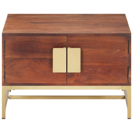 Mesa De Centro Madera Maciza De Acacia Marrón Miel 67x67x45 Cm_0