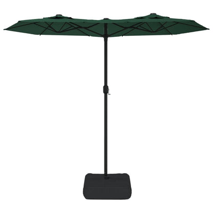 Vidaxl Sombrilla Doble De Jardín Con Luces Led Verde 316x145 Cm_3