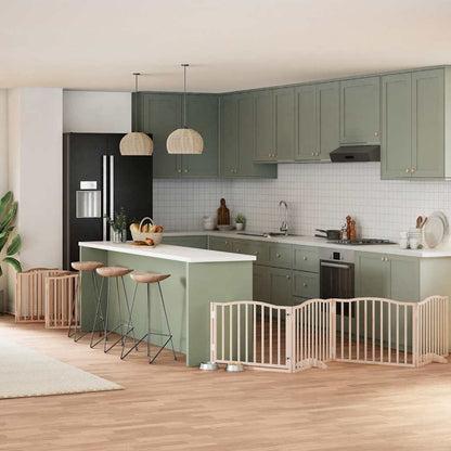 Vidaxl Puerta Para Perros Plegable 12 Paneles Madera De Álamo 960 Cm_1