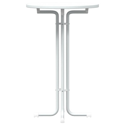 Mesa Alta De Comedor Madera Ingeniería Y Acero Blanco Ø70x110cm_3