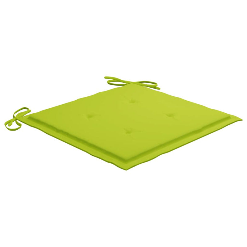 Vidaxl Sillas De Jardín 6 Uds Madera Maciza Teca Cojines Verde Brillo_5