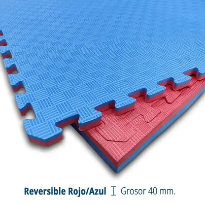 Artatami® Tatami Puzzle 1x1x40 mm Rojo - Azul Pack Ahorro【8 Unidades】 Alta Densidad EVA – Judo, BJJ, MMA y Lucha_4