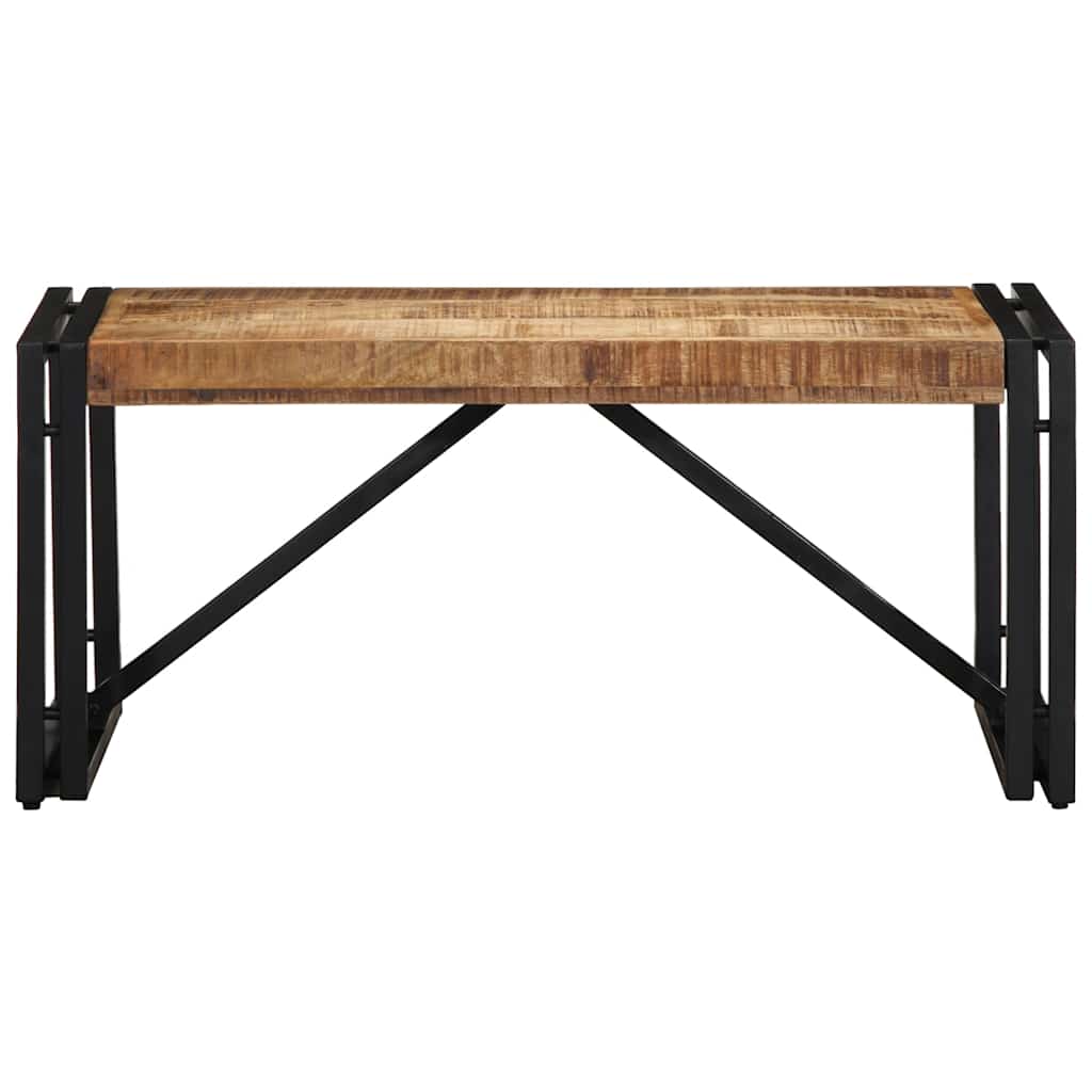 Mesa De Centro 80x40x35 Cm Madera Maciza De Mango Rugosa_0
