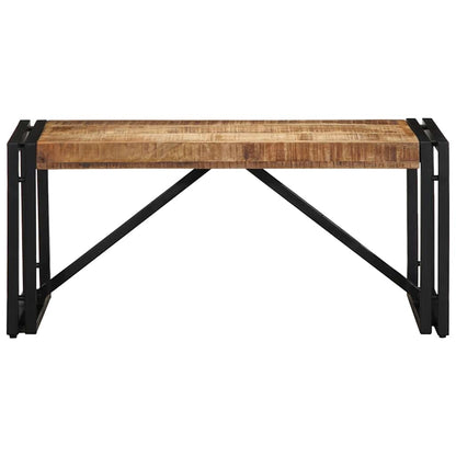 Mesa De Centro 80x40x35 Cm Madera Maciza De Mango Rugosa_0