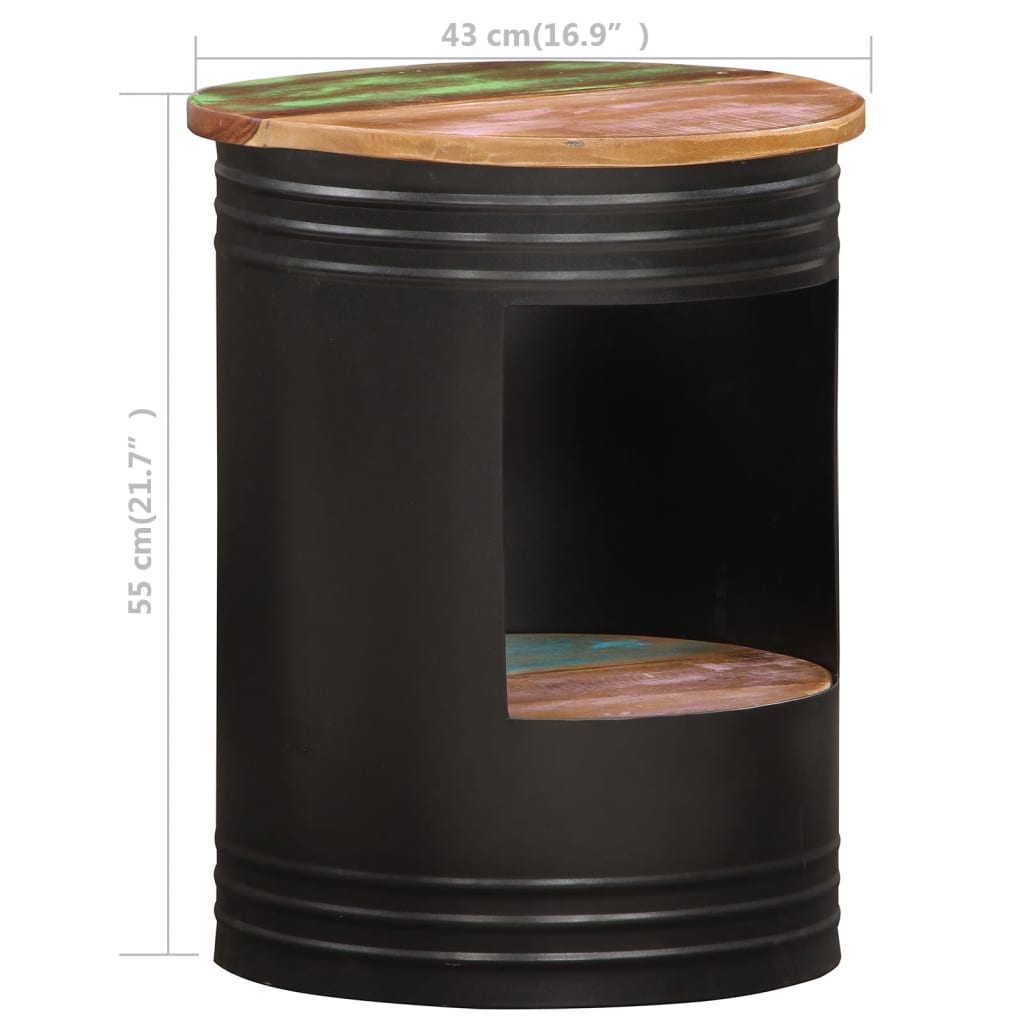 Mesa De Centro De Madera Maciza Reciclada 43x55 Cm_4