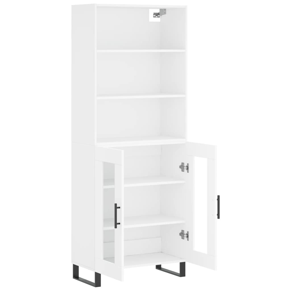 Aparador Alto Madera Contrachapada Blanco 69,5x34x180 Cm_3