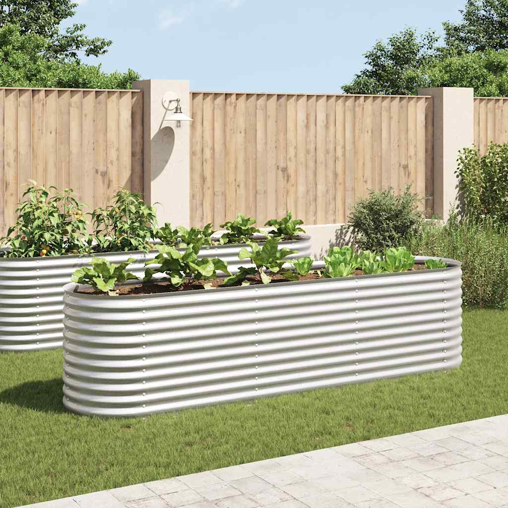 Arriate De Acero Galvanizado Plateado 320x80x81 Cm_1