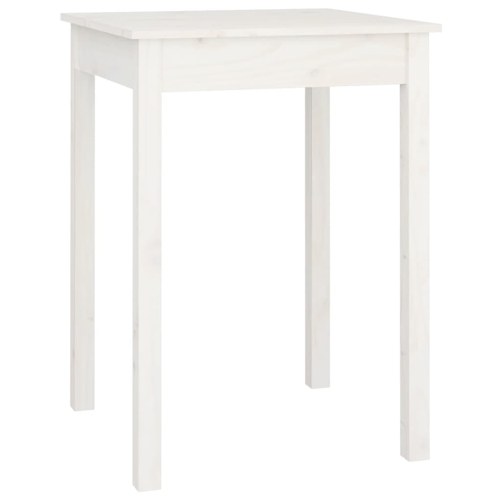 Mesa De Comedor Madera Maciza De Pino Blanca 55x55x75 Cm_0