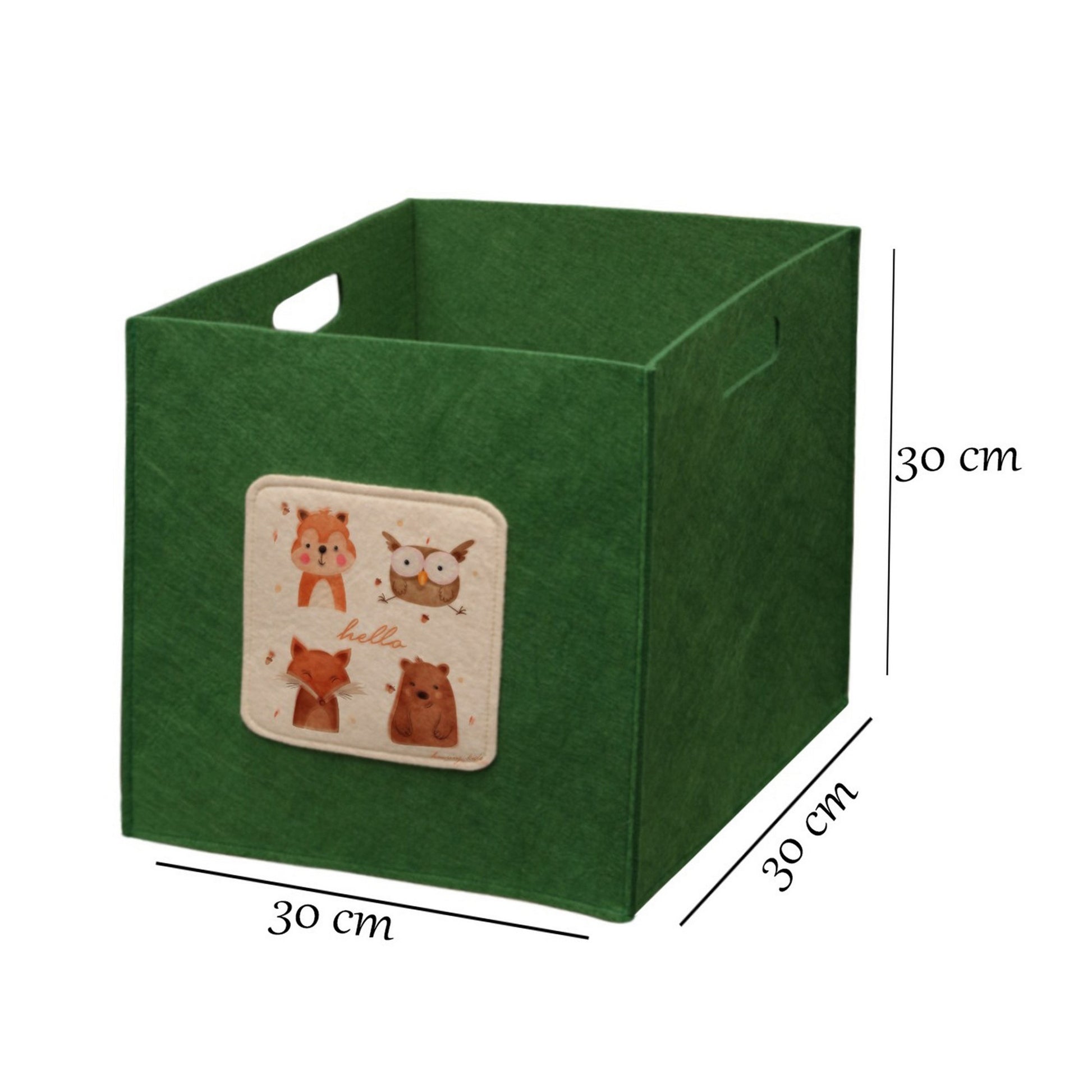 Organizador Infantil Con Asas Verde Y Crema_1