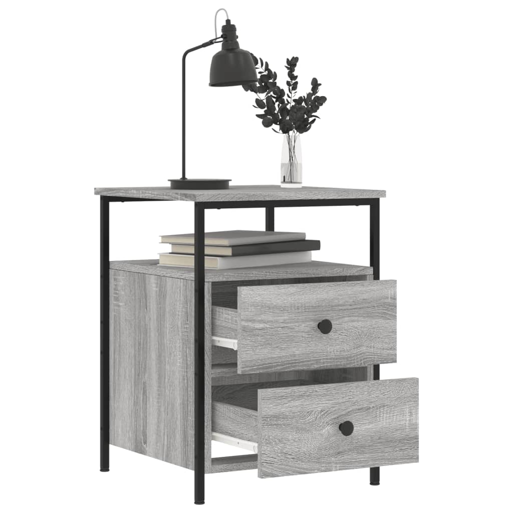 Mesita De Noche Madera De Ingeniería Gris Sonoma 44x45x60 Cm_2