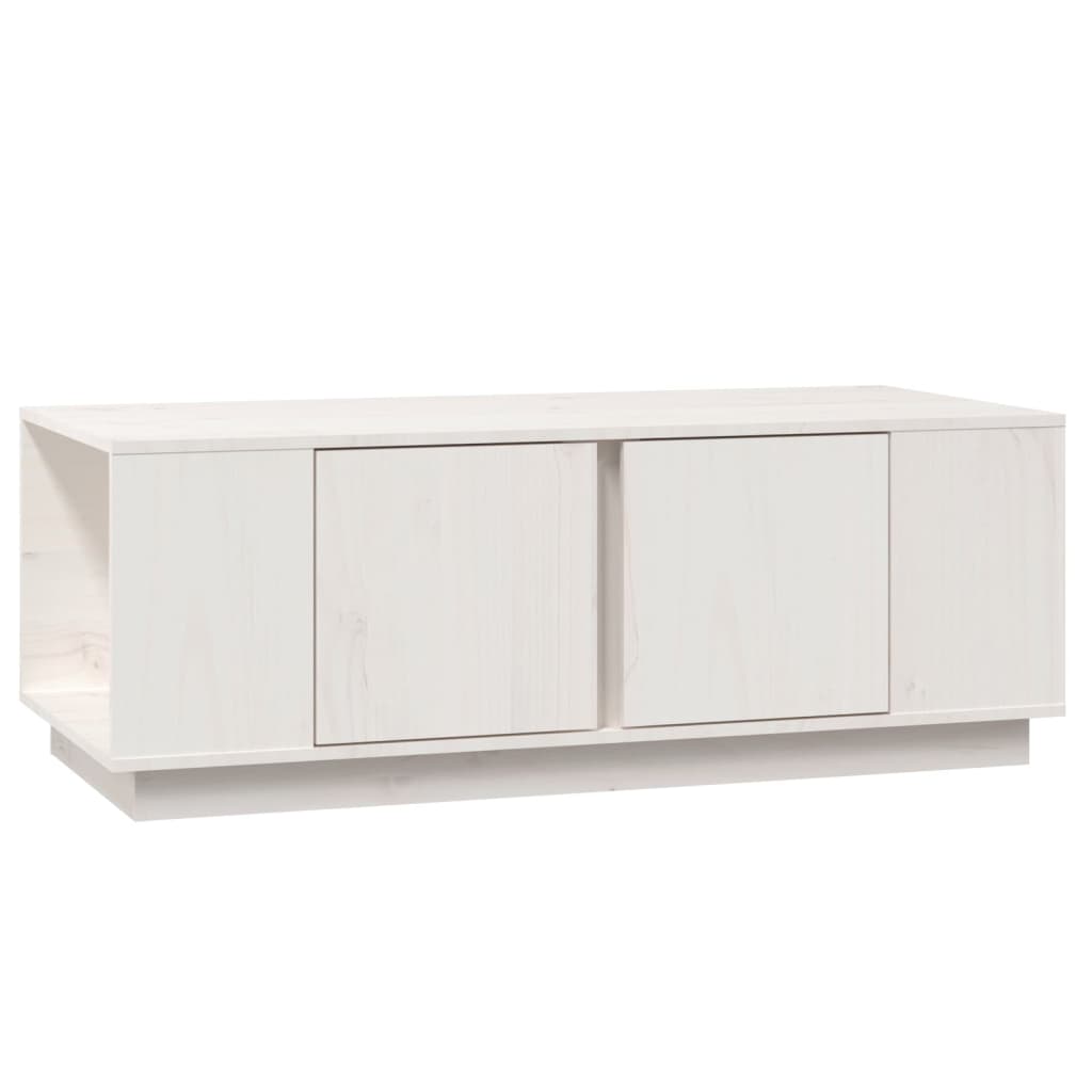 Mesa De Centro De Madera Maciza De Pino Blanco 110x50x40 Cm_0