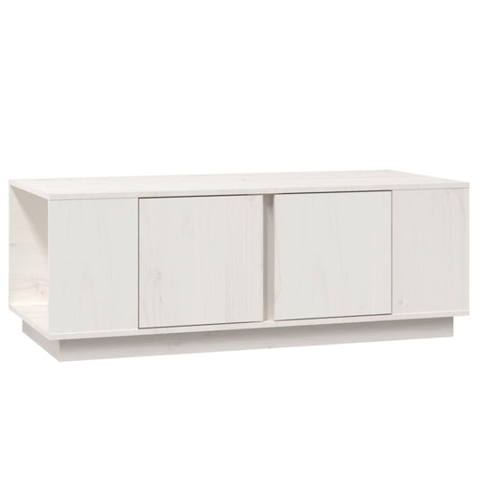 Mesa De Centro De Madera Maciza De Pino Blanco 110x50x40 Cm_0