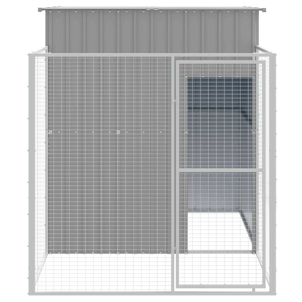 Caseta Perros Corral Acero Galvanizado Gris Claro 165x251x181cm_2