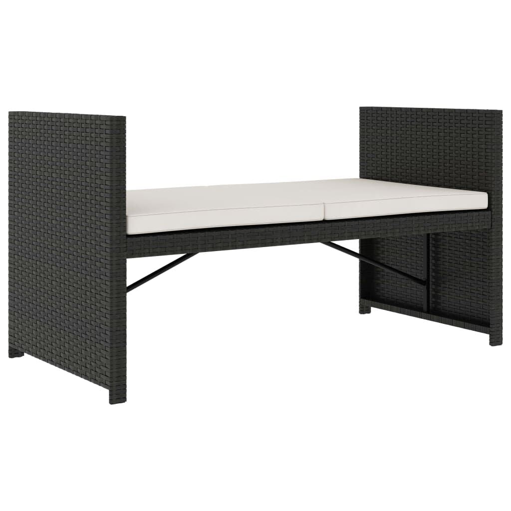 Vidaxl Set Muebles De Jardín 5 Piezas Y Cojines Ratán Sintético Negro_4