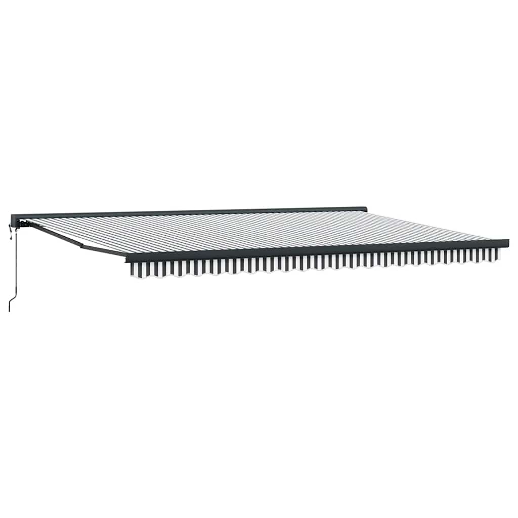 Toldo Retráctil Aluminio Y Tela Gris Antracita Y Blanco 5x3 M_0