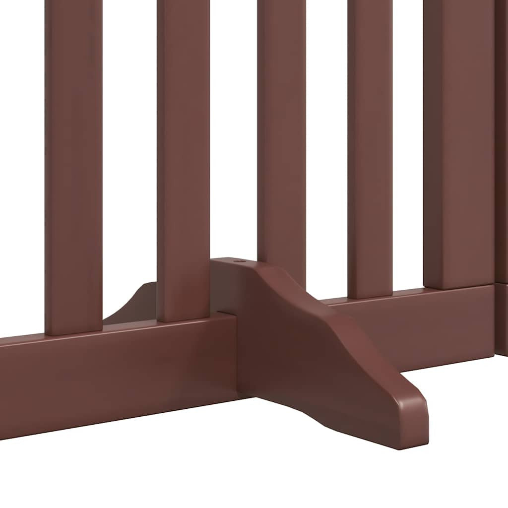 Vidaxl Puerta De Perros Plegable 12 Paneles Madera Álamo Marrón 600 Cm_4