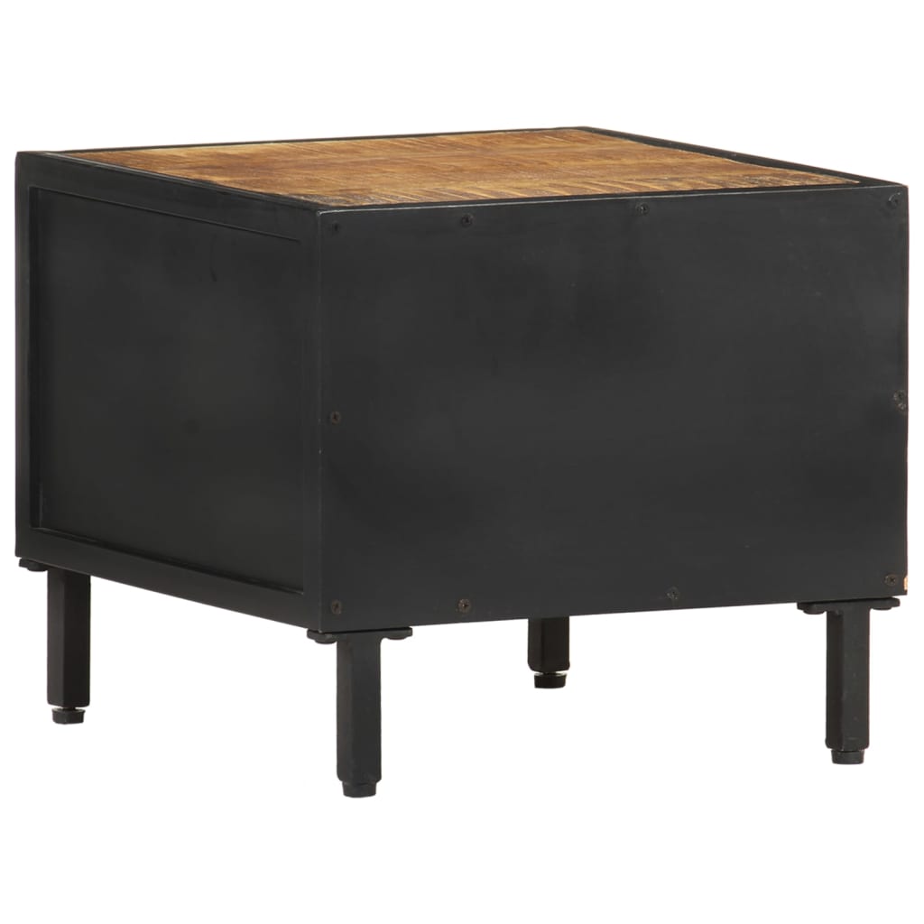 Mesita De Noche De Madera De Mango Rugosa 40x40x35 Cm_2