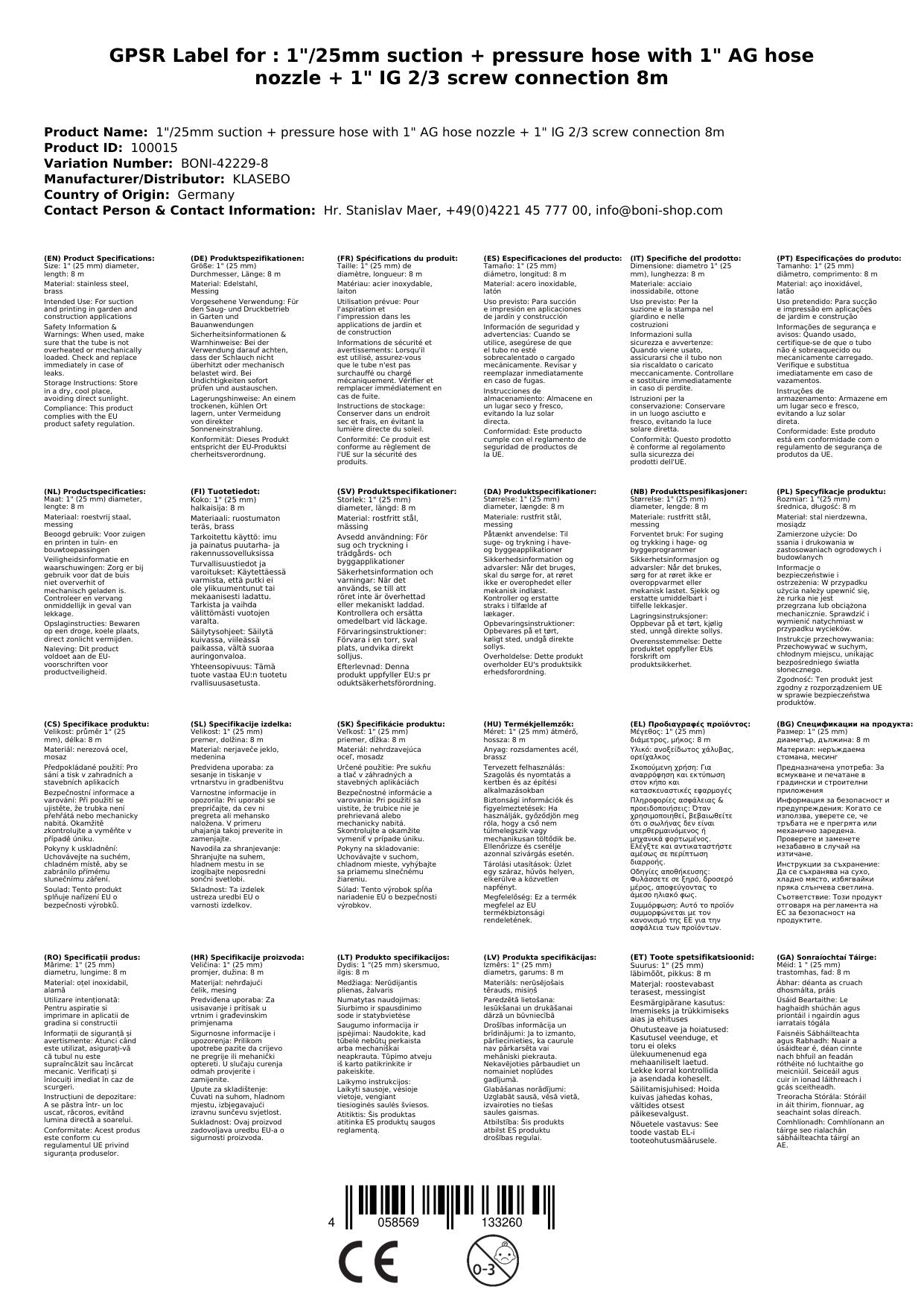 Manguera De Aspiración E Impulsión 1 Pulgada, Set 8m Con Racores_1