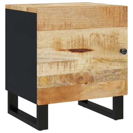 Mesita De Noche De Madera Maciza De Mango 40x33x46 Cm_0