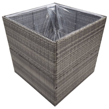 Jardinera Ratán Sintético Gris 80x80x80 Cm_2