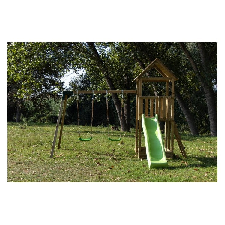 Parque Infantil Masgames Tibidabo L Techo De Madera Con Columpio Basica: Con Arenero En La Base.