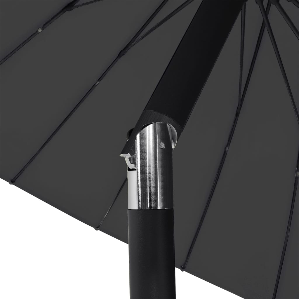 Sombrilla De Jardín Con Palo De Aluminio Negro 270 Cm_4