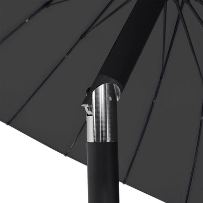 Sombrilla De Jardín Con Palo De Aluminio Negro 270 Cm_4