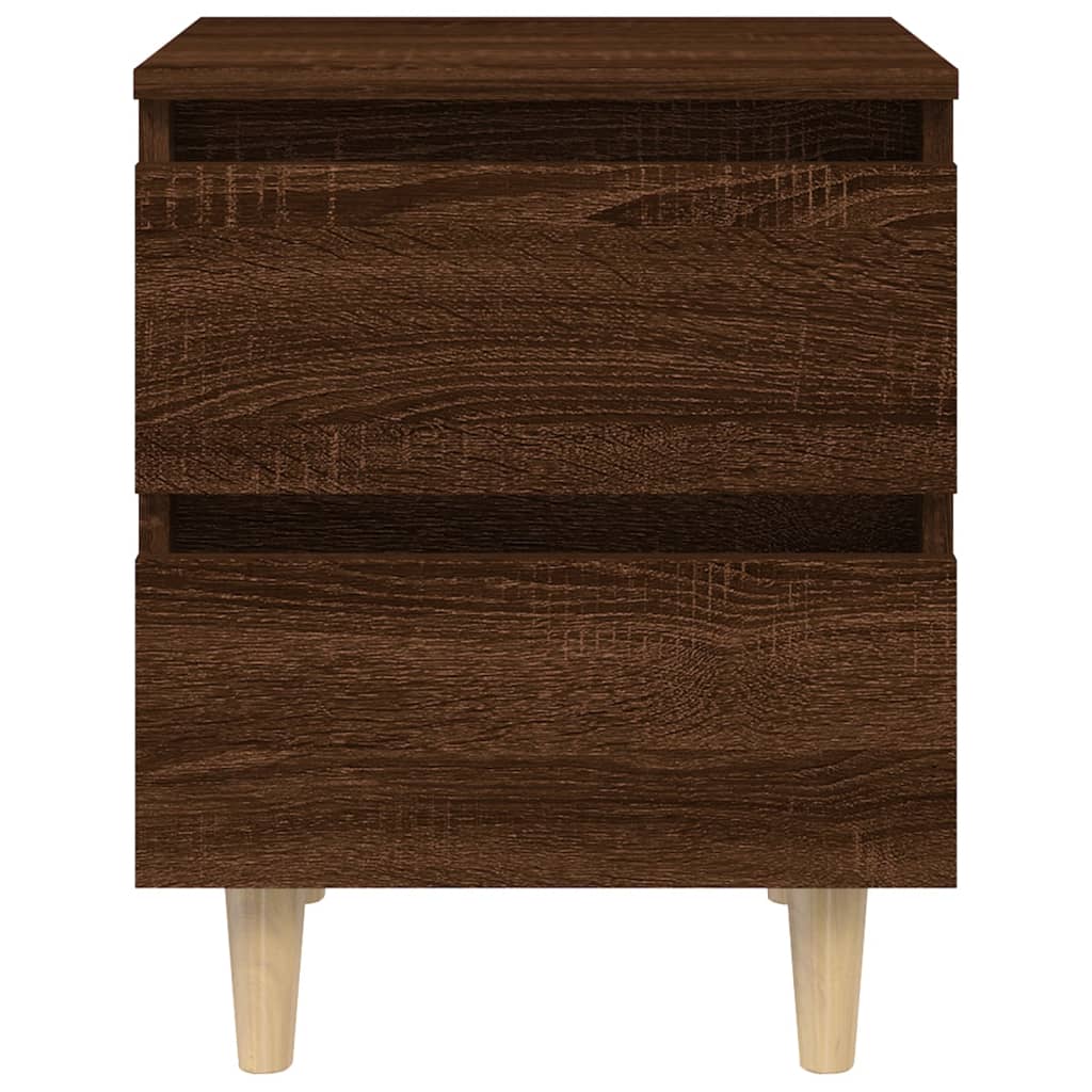 Mesitas De Noche 2 Uds Con Patas Madera Marrón Roble 40x35x50cm_4