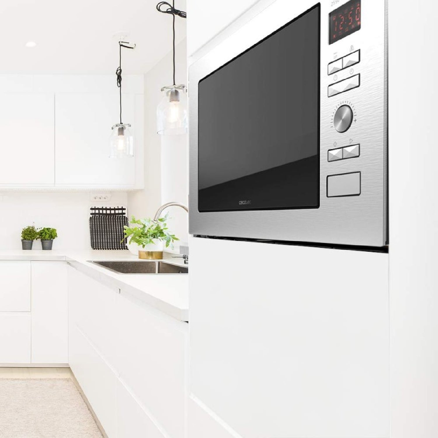 Microondas Encastrable Digital Grandheat 2590 Built-in Steel Black. Potencia 900 W, Integrable, 25 Litros, Grill 1000 W, 8 Funciones Preconfiguradas_4
