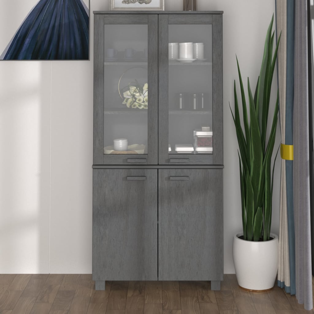 Aparador Hamar Madera De Pino Maciza Gris Oscuro_0