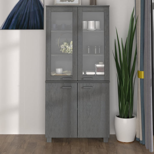 Aparador Hamar Madera De Pino Maciza Gris Oscuro_0