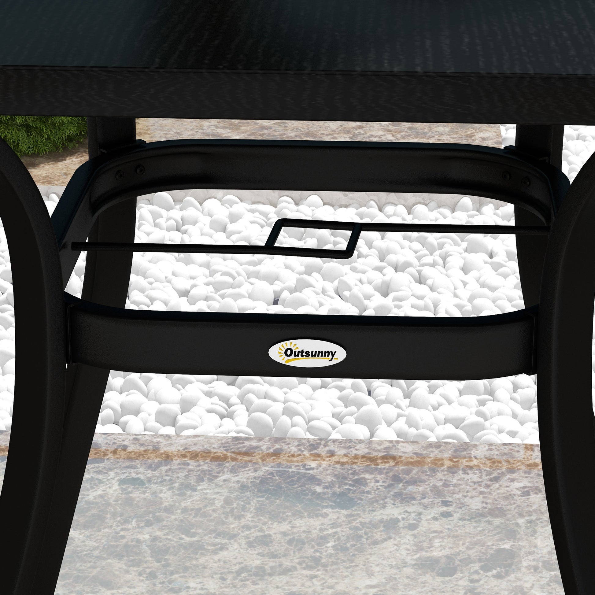 Outsunny Mesa De Jardín Con Estructura De Acero 80x80x72 Cm Negro_4