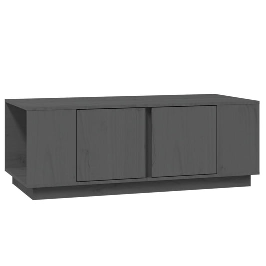 Mesa De Centro De Madera Maciza De Pino Gris 110x50x40 Cm_0