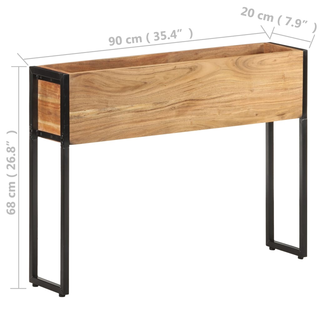 Jardinera De Madera Maciza De Acacia 90x20x68 Cm_4