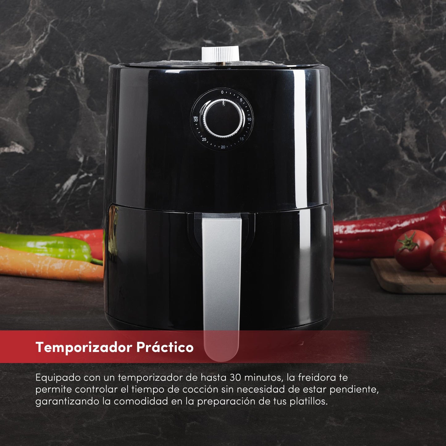 Freidora De Aire 2.5l 1200w Con Temporizador 30min Y Mango Antideslizante Swisshome_3