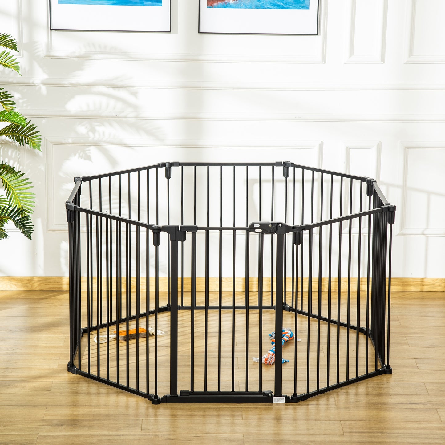 Pawhut Parque Para Perros Plegable 8 Vallas 60x76cm Con Puerta Y Doble Cerradura_4