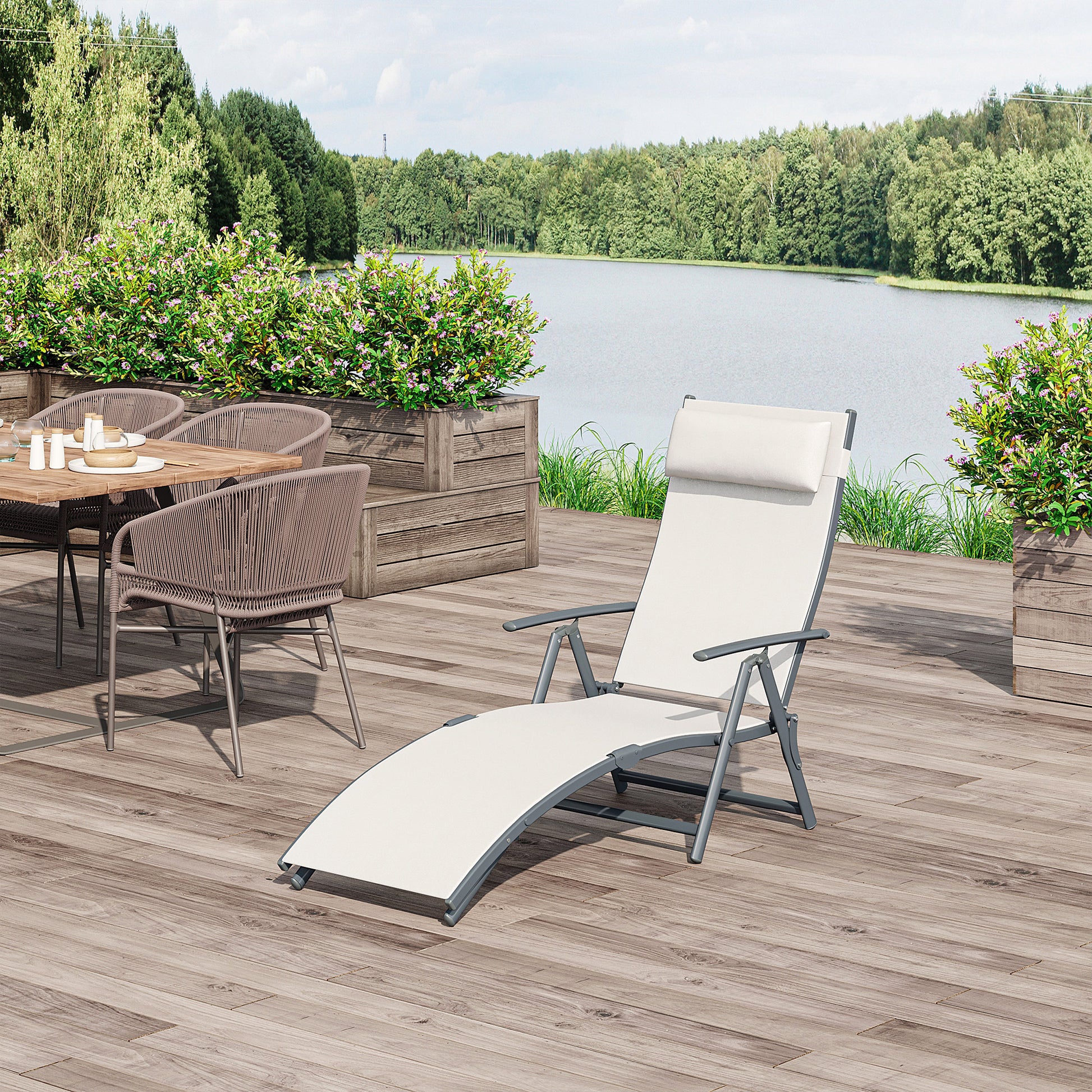 Outsunny Set De 2 Tumbonas Plegables Con Respaldo Ajustable 137x63,5x100,5 Cm_1