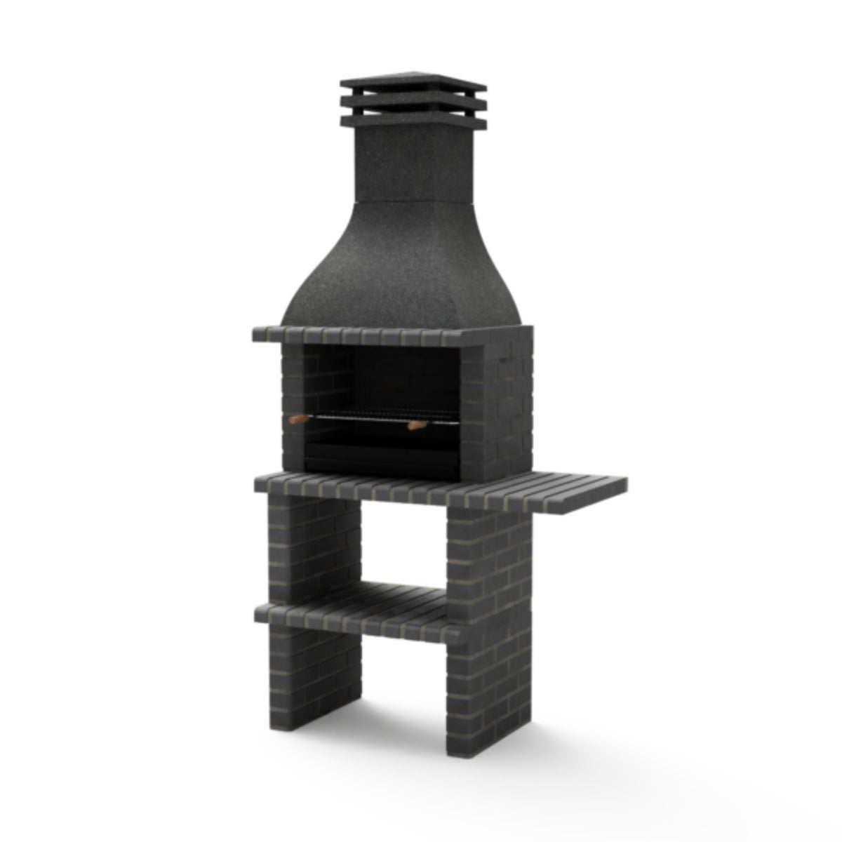 Barbacoa Taos Plus negro con mini bancada, Movelar