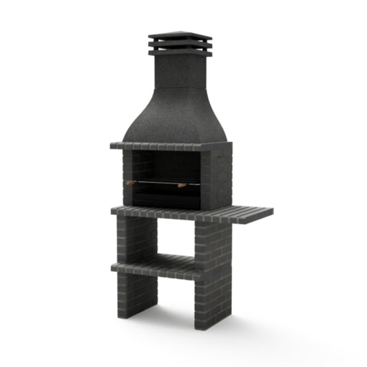 Barbacoa Taos Plus negro con mini bancada, Movelar