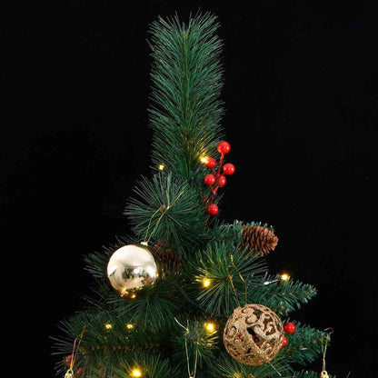 Vidaxl Árbol De Navidad Artificial Con Bisagras 300 Led Y Bolas 180 Cm_1