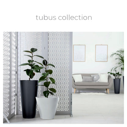 Maceta Brillo Tubus Slim 3,3l., Dimensiones (mm) 150x150x286, Color Blanco_1